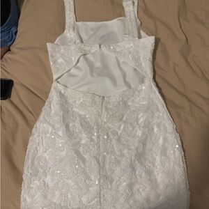 White Lace/Sequin Squareneck dress - 12th tribe